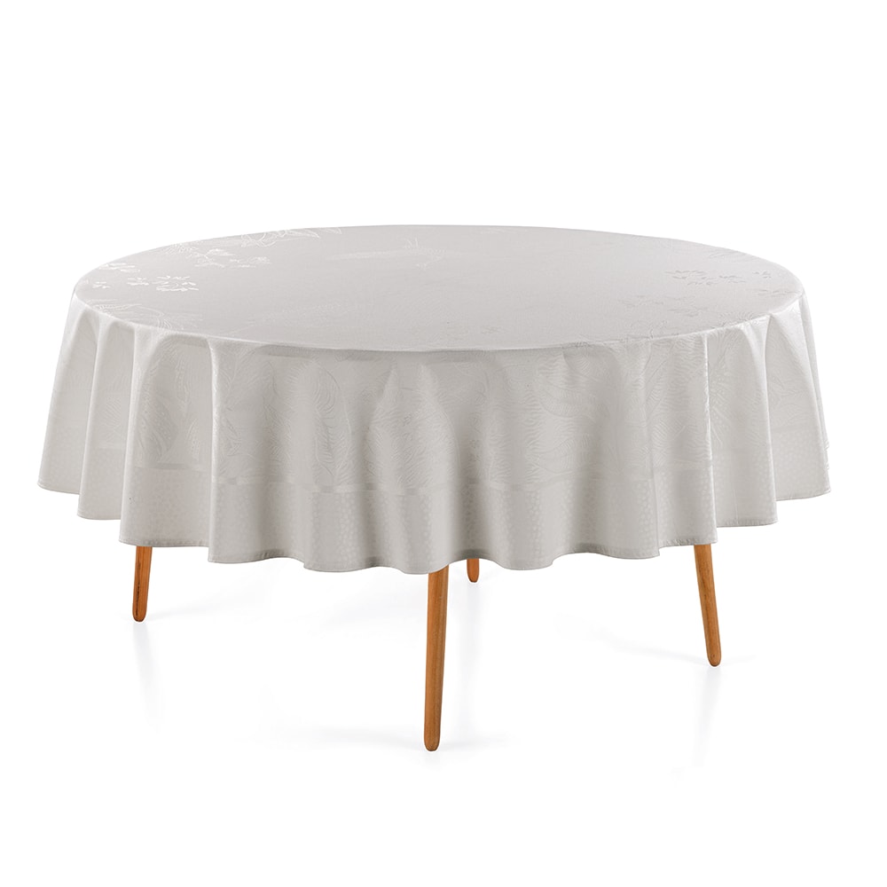 Toalha de Mesa Redonda Karsten Jacquard Sempre Limpa Amaris 6 Lugares 1,78m