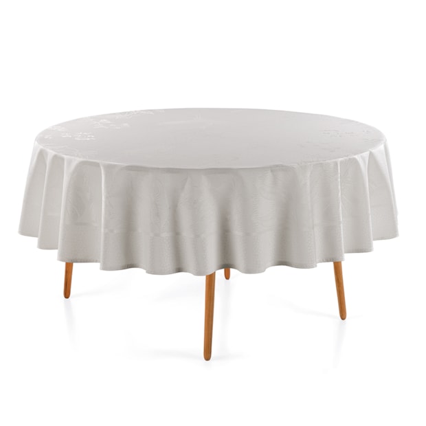 Toalha de Mesa Redonda Karsten Jacquard Sempre Limpa Amaris 6 Lugares 1,78m