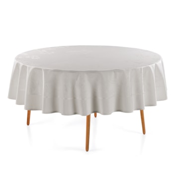 Toalha de Mesa Redonda Karsten Jacquard Sempre Limpa Amaris 6 Lugares 1,78m