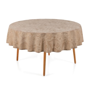 Toalha de Mesa Redonda Karsten Jacquard Sempre Limpa Aurora 6 Lugares 1,78m