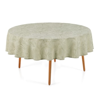 Toalha de Mesa Redonda Karsten Jacquard Sempre Limpa Aurora 6 Lugares 1,78m