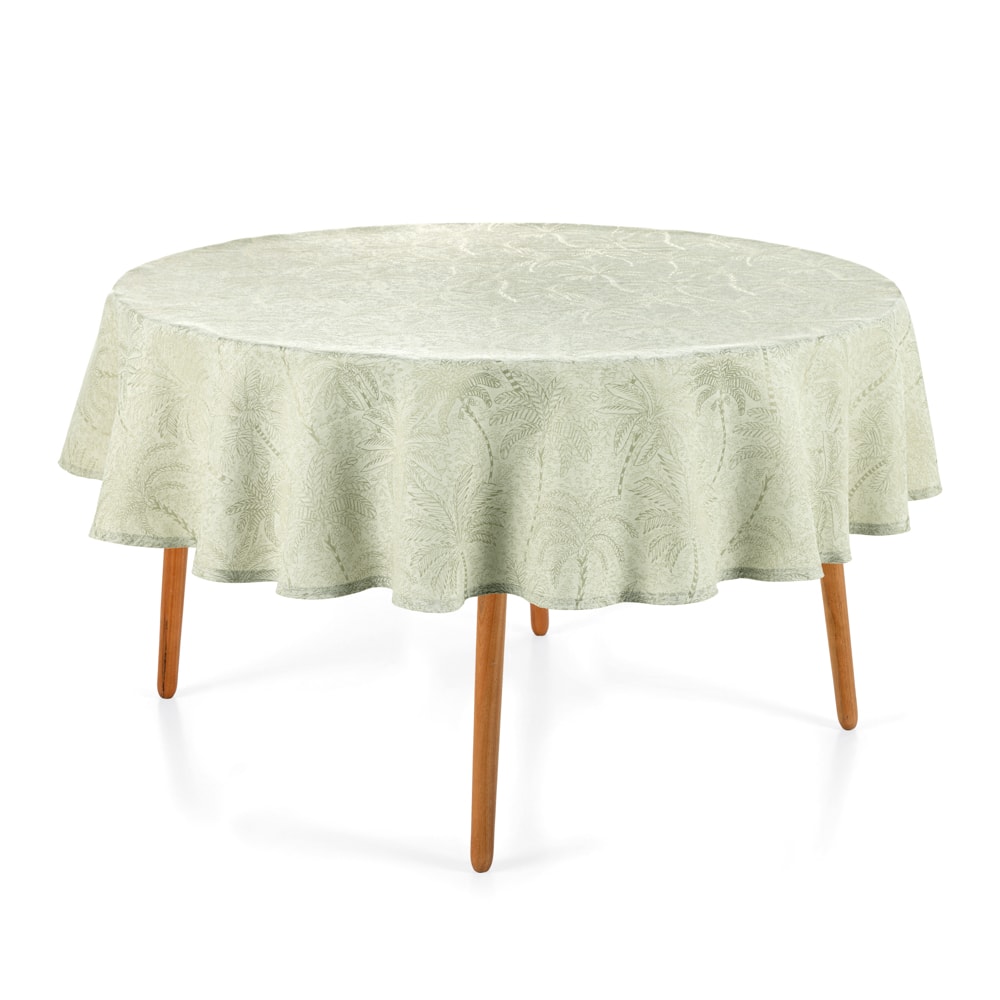 Toalha de Mesa Redonda Karsten Jacquard Sempre Limpa Bali 6 Lugares 1,78m