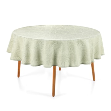 Toalha de Mesa Redonda Karsten Jacquard Sempre Limpa Bali 6 Lugares 1,78m