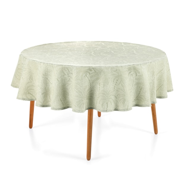 Toalha de Mesa Redonda Karsten Jacquard Sempre Limpa Bali 6 Lugares 1,78m