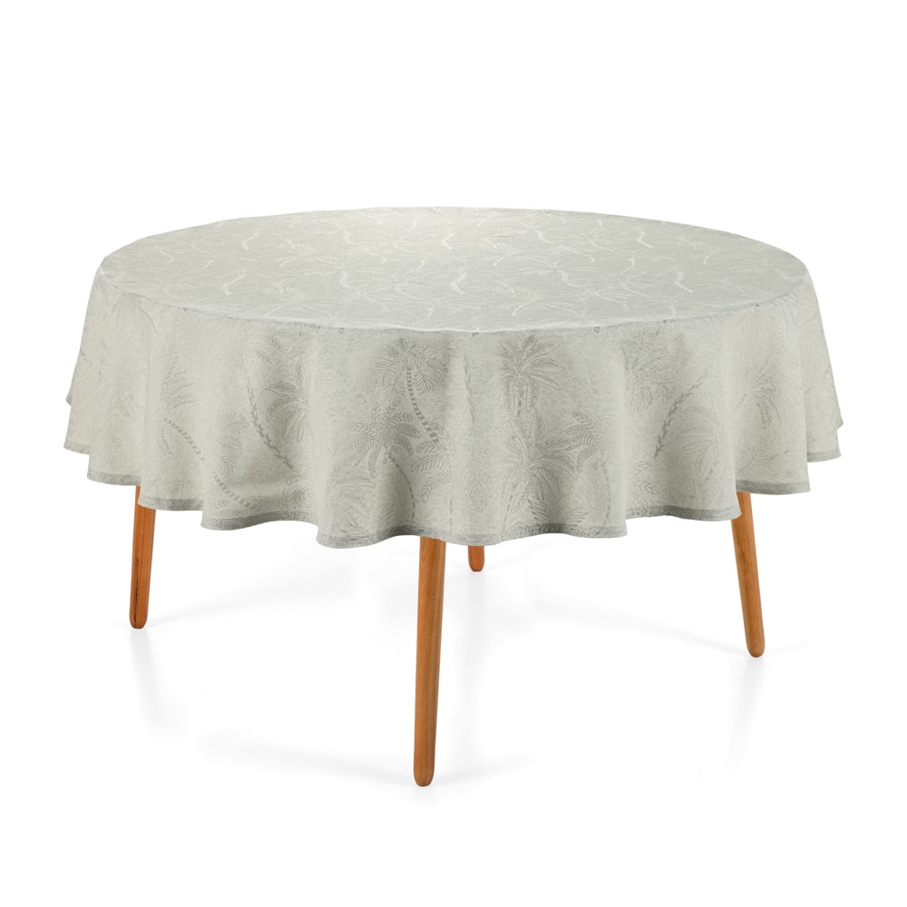 Toalha de Mesa Redonda Karsten Jacquard Sempre Limpa Bali 6 Lugares 1,78m