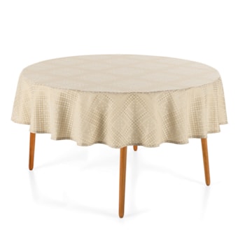 Toalha de Mesa Redonda Karsten Jacquard Sempre Limpa Beamon 6 Lugares 1,78m