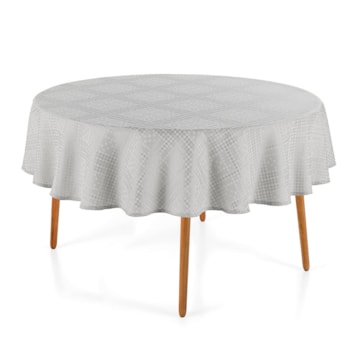 Toalha de Mesa Redonda Karsten Jacquard Sempre Limpa Beamon 6 Lugares 1,78m