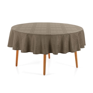 Toalha de Mesa Redonda Karsten Jacquard Sempre Limpa Beamon 6 Lugares 1,78m