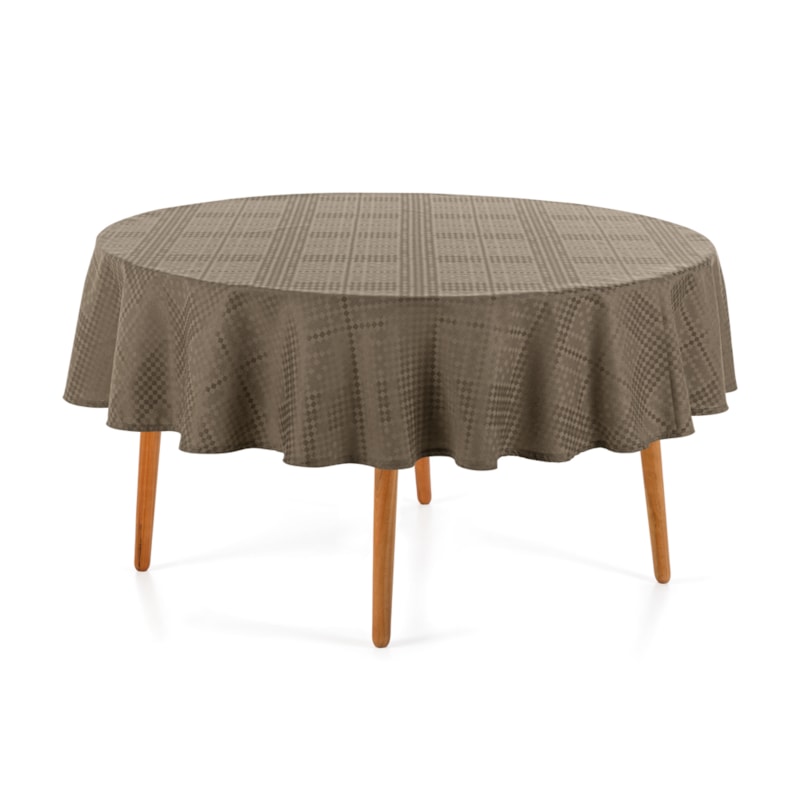 Toalha de Mesa Redonda Karsten Jacquard Sempre Limpa Beamon 6 Lugares