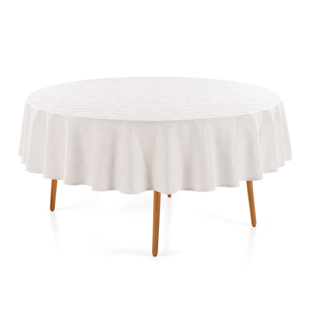 Toalha de Mesa Redonda Karsten Jacquard Sempre Limpa Campestre 6 Lugares 1,78m