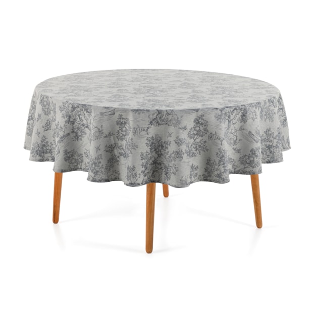 Toalha de Mesa Redonda Karsten Jacquard Sempre Limpa Grazia 6 Lugares 1,78m