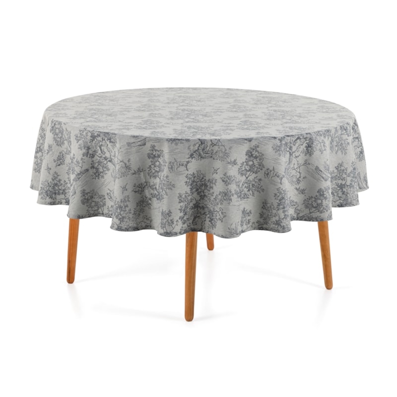 Toalha de Mesa Redonda Karsten Jacquard Sempre Limpa Grazia 6 Lugares