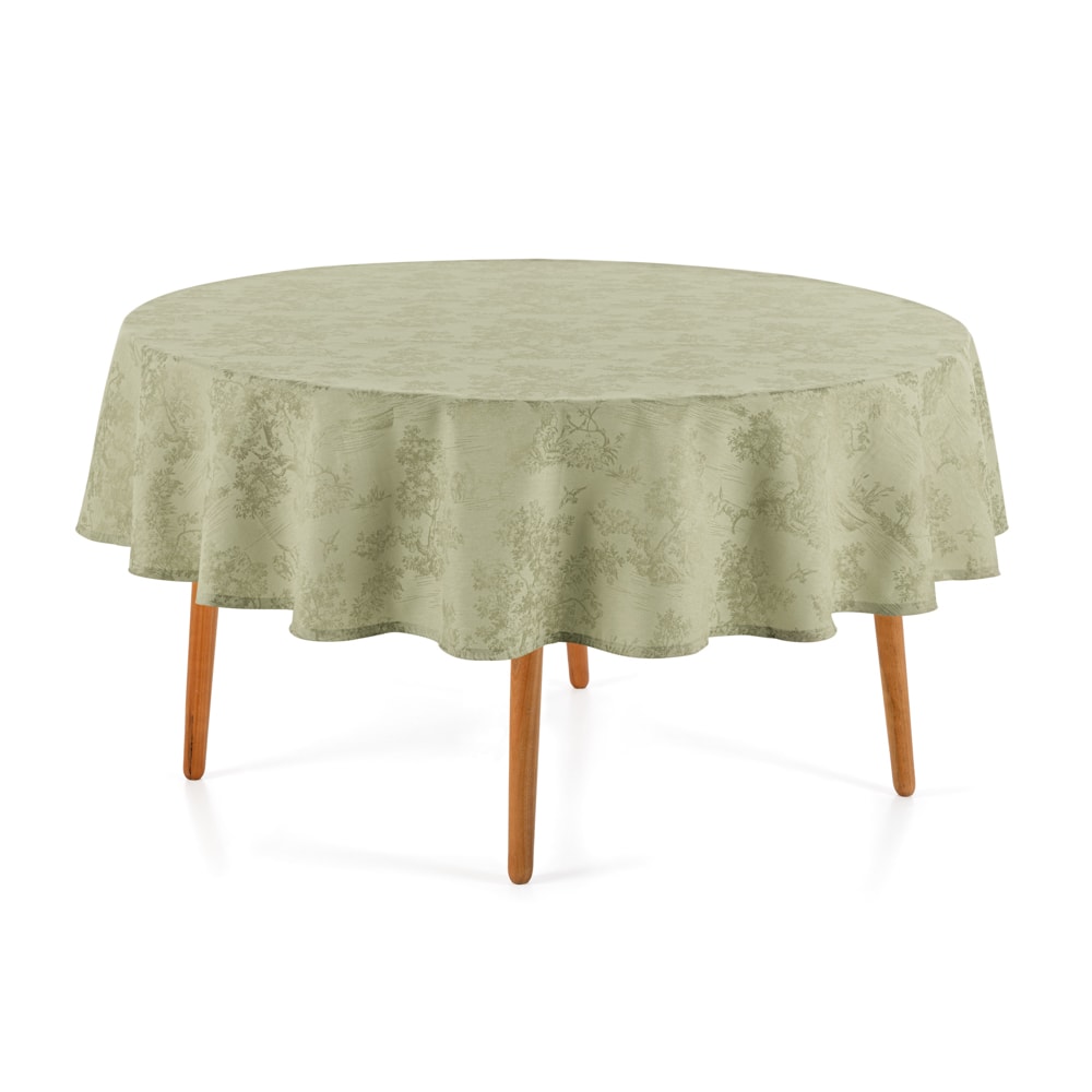 Toalha de Mesa Redonda Karsten Jacquard Sempre Limpa Grazia 6 Lugares 1,78m