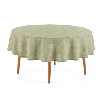 Toalha de Mesa Redonda Karsten Jacquard Sempre Limpa Grazia 6 Lugares 1,78m