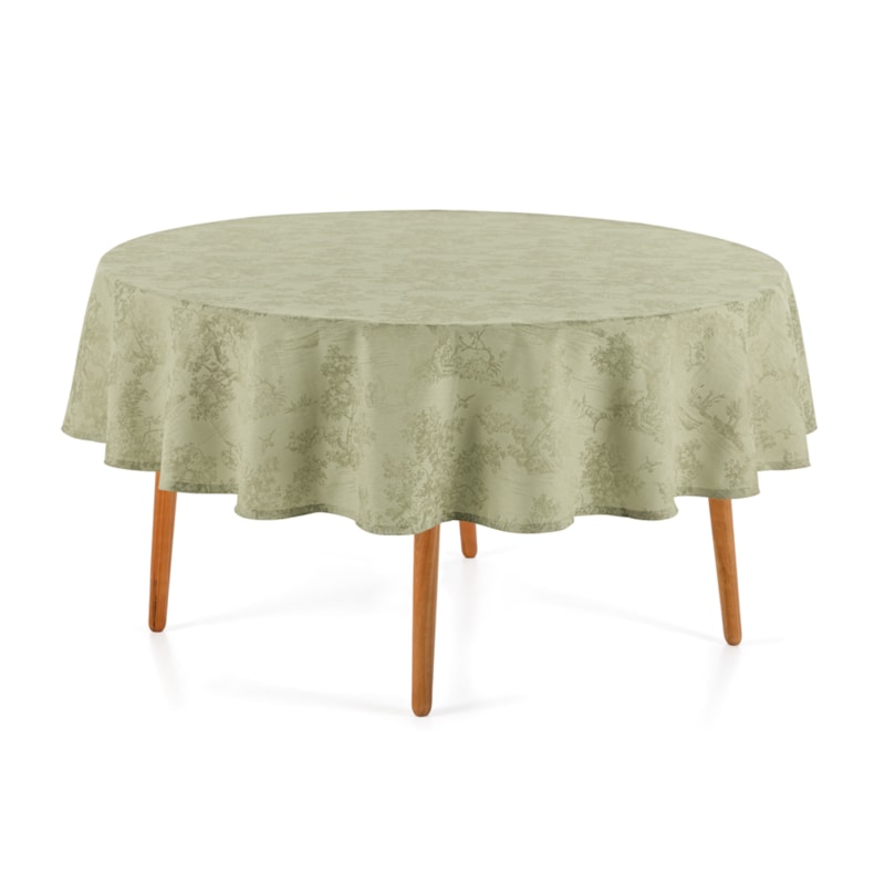 Toalha de Mesa Redonda Karsten Jacquard Sempre Limpa Grazia 6 Lugares
