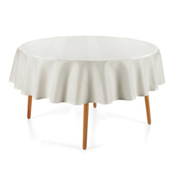 Toalha de Mesa Redonda Karsten Jacquard Sempre Limpa Oslo 6 Lugares 1,78m