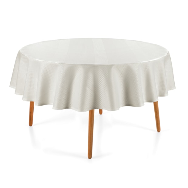 Toalha de Mesa Redonda Karsten Jacquard Sempre Limpa Oslo 6 Lugares 1,78m