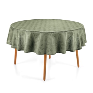 Toalha de Mesa Redonda Karsten Jacquard Sempre Limpa Serena 6 Lugares 1,78m