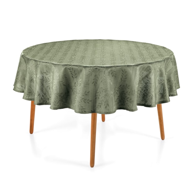 Toalha de Mesa Redonda Karsten Jacquard Sempre Limpa Serena 6 Lugares 1,78m