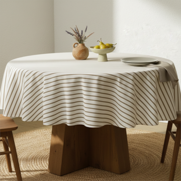 Toalha de Mesa Redonda Karsten Jacquard Sempre Limpa Zaira 6 Lugares 1,78m