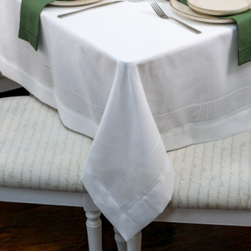 Toalha de Mesa Retangular Charmy Blanc 6 Lugares 1,60m x 2,10m