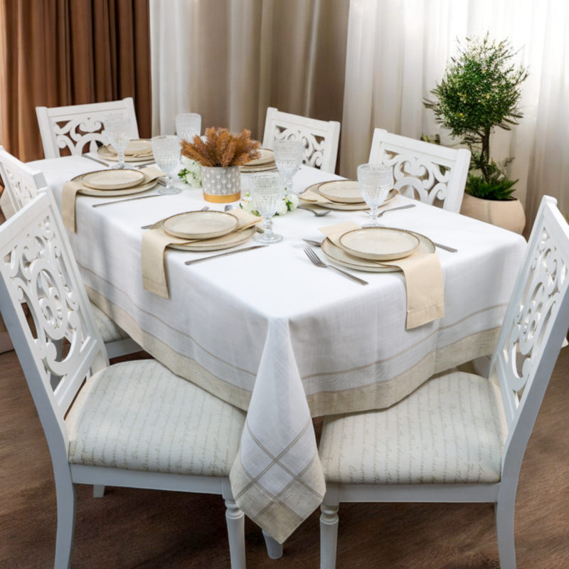 Toalha de Mesa Retangular Charmy Linen 8 Lugares 1,60m x 2,60m