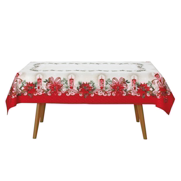 Toalha de Mesa Retangular Dohler Athenas Luz de Natal 6 Lugares 1,40m x 2,10m