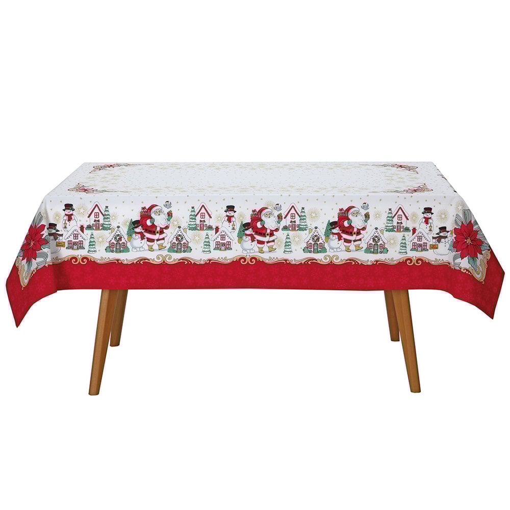 Toalha de Mesa Retangular Dohler Athenas Natal Amigos do Noel 8 Lugares 1,60m x 2,50m