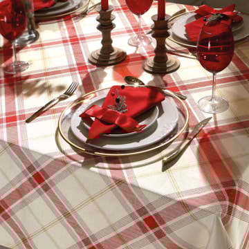 Toalha de Mesa Retangular Dohler Celebra Natal Xadrez 8 Lugares 1,60m X 2,40m