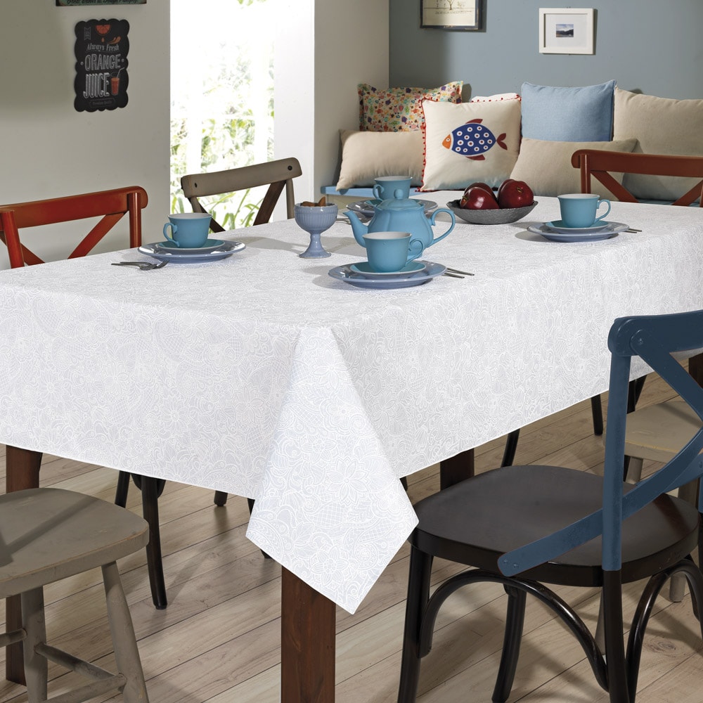 Toalha de Mesa Retangular Dohler Clean Athenas Edite 6 Lugares 1,40m x 2,10m