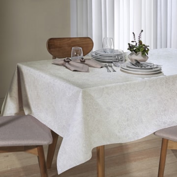 Toalha de Mesa Retangular Dohler Clean Athenas Edite 6 Lugares 1,40m x 2,10m