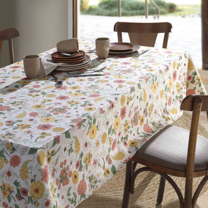 Toalha de Mesa Retangular Dohler Clean Athenas Elane 8 Lugares 1,60m x