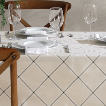 Toalha de Mesa Retangular Dohler Clean Athenas Ieda 6 Lugares 1,40m x 2,10m