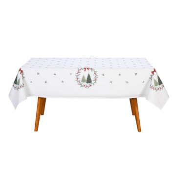 Toalha de Mesa Retangular Dohler Clean Estampado Digital Bosque de Natal 8 Lugares 1,60m x 2,70m