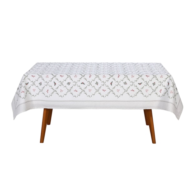Toalha de Mesa Retangular Dohler Clean Estampado Digital Trama Natalina 6 Lugares 1,40m x 2,10m