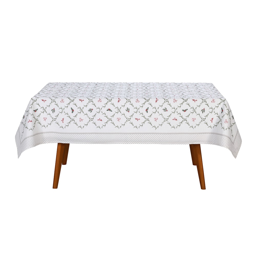 Toalha de Mesa Retangular Dohler Clean Estampado Digital Trama Natalina 8 Lugares 1,60m x 2,70m