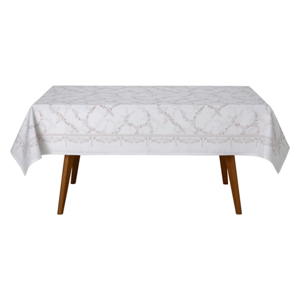 Toalha de Mesa Retangular Dohler Clean Iris 6 Lugares 1,40m x 2,10m