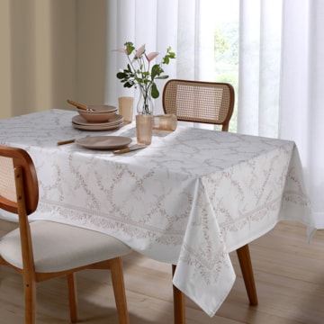 Toalha de Mesa Retangular Dohler Clean Iris 8 Lugares 1,60m x 2,70m