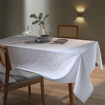 Toalha de Mesa Retangular Dohler Clean Jacquard Aurora 6 Lugares 100% Algodão 1,54m x 2,24m