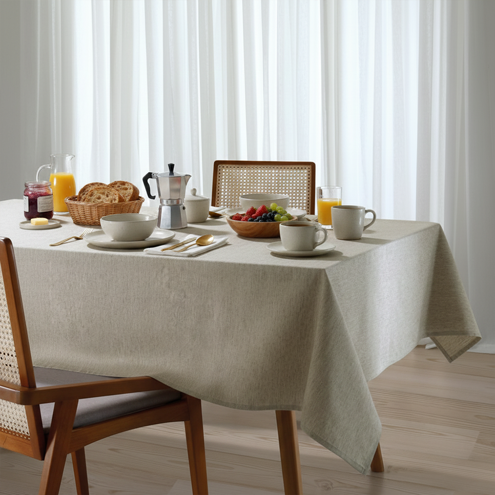 Toalha de Mesa Retangular Dohler Clean Linhares Lisa c/ Linho 10 Lugares 1,60m x 3,10m