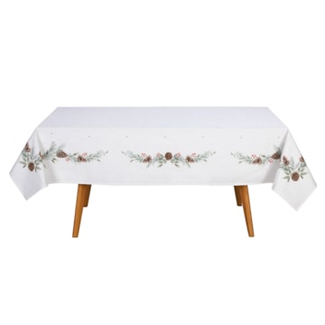 Toalha de Mesa Retangular Dohler Clean Matisse Estampado Digital Natal Campestre 6 Lugares 1,60m x 2,30m