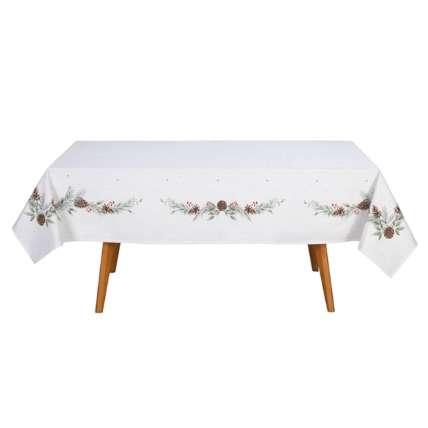 Toalha de Mesa Retangular Dohler Clean Matisse Estampado Digital Natal Campestre 6 Lugares 1,60m x 2,30m