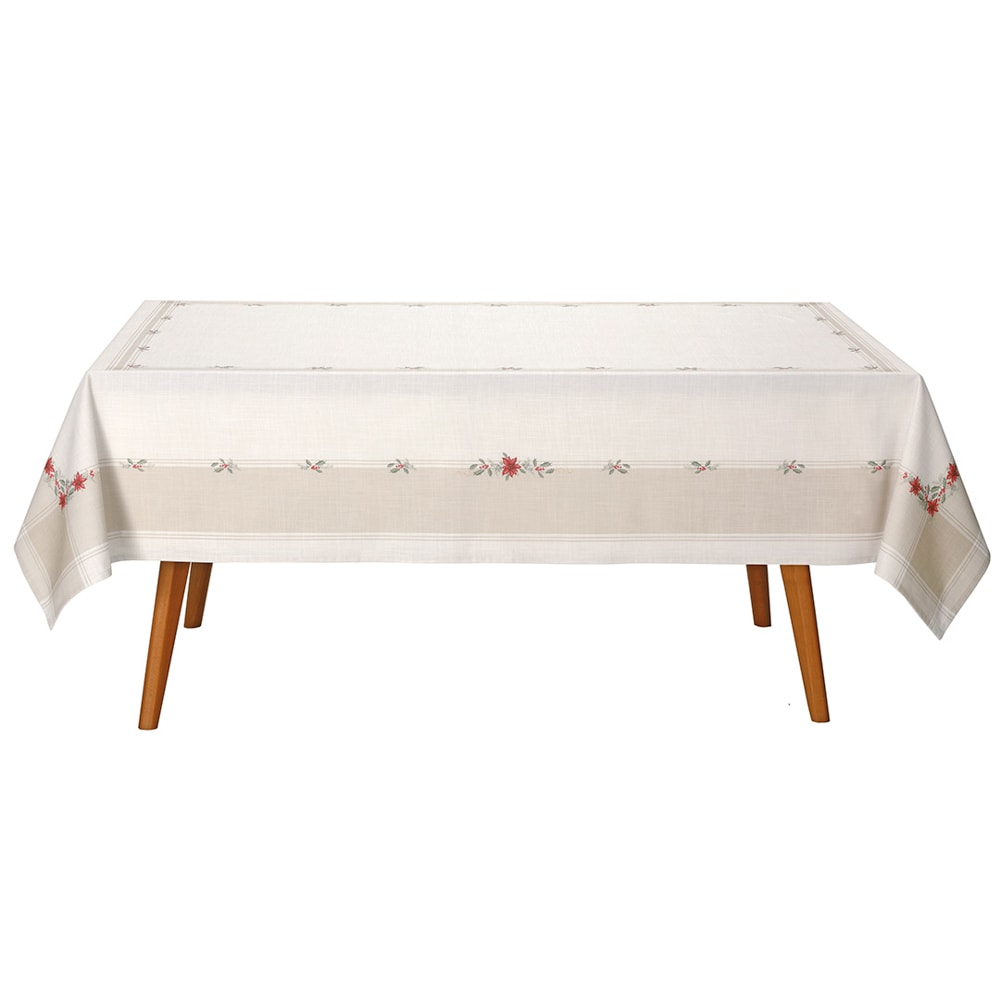 Toalha de Mesa Retangular Dohler Clean Matisse Estampado Digital Ramos de Natal 6 Lugares 1,60m x 2,30m