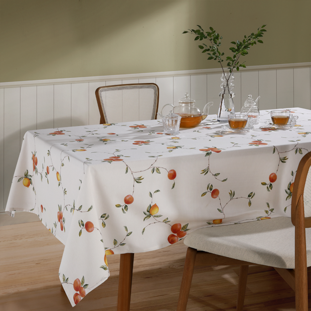 Toalha de Mesa Retangular Dohler Clean Pêssegos 6 Lugares 1,40m x 2,10m