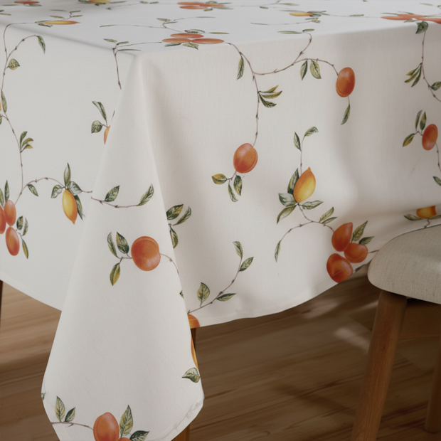 Toalha de Mesa Retangular Dohler Clean Pêssegos 6 Lugares 1,40m x 2,10m