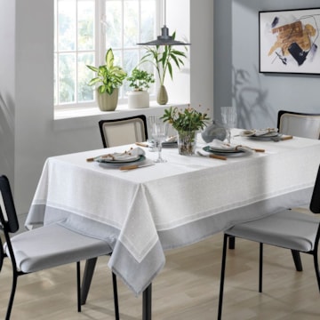Toalha de Mesa Retangular Dohler Clean Renova Estampado Digital Alicia 6 Lugares 1,40m x 2,10m