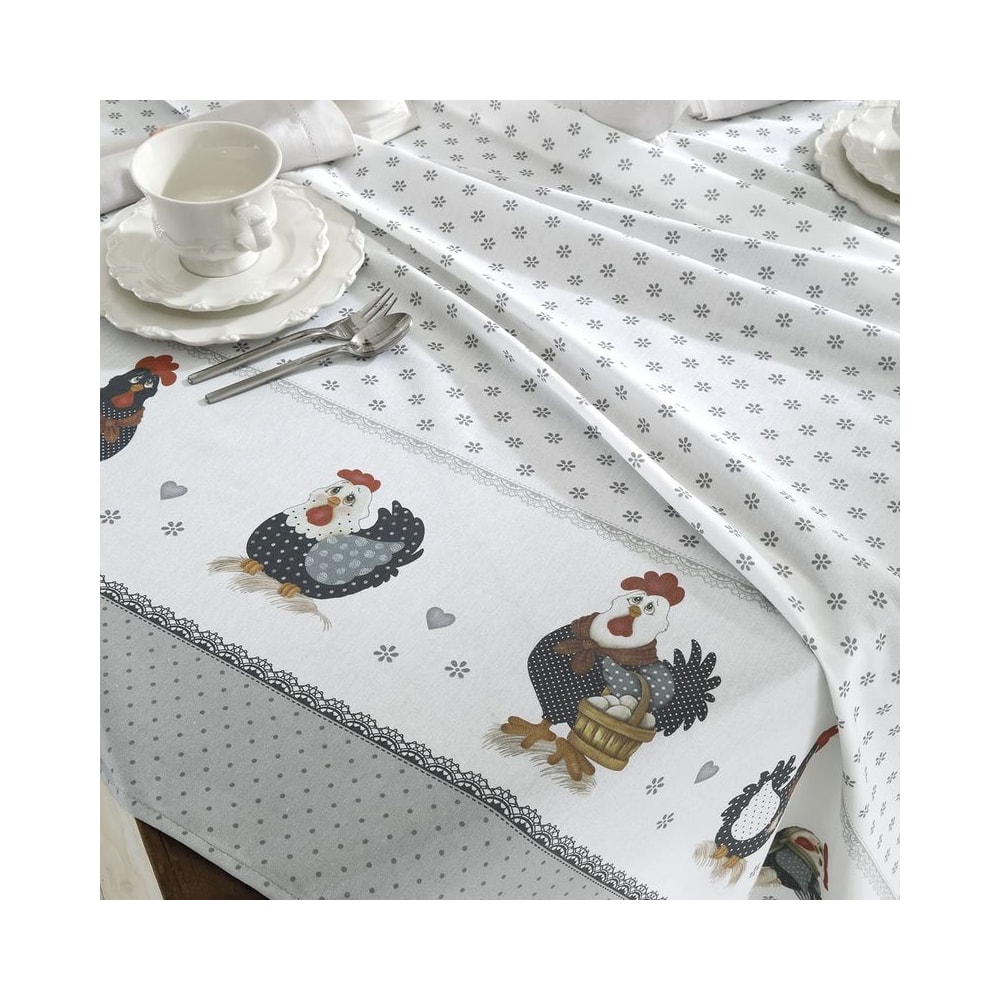 Toalha de Mesa Retangular Dohler Clean Renova Estampado Digital Lia 6 Lugares 1,40m x 2,10m