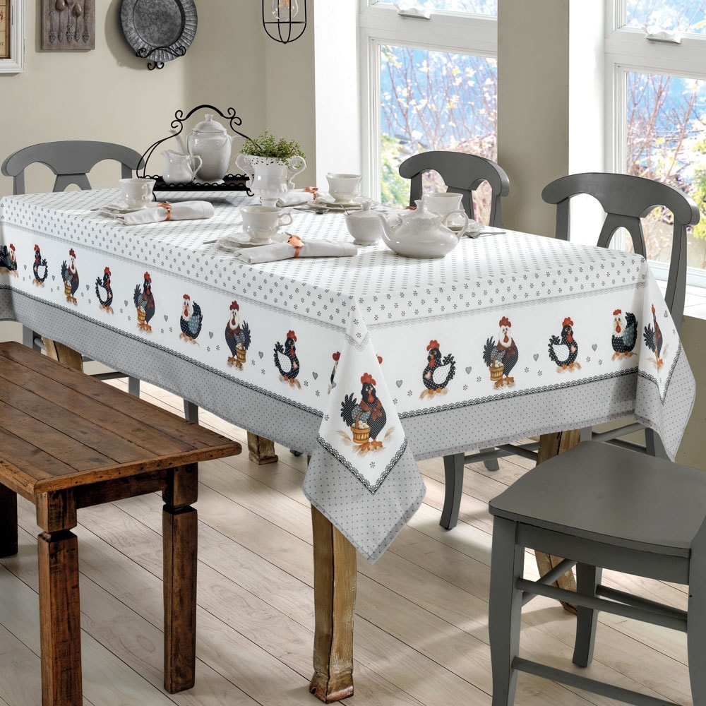 Toalha de Mesa Retangular Dohler Clean Renova Estampado Digital Lia 6 Lugares 1,40m x 2,10m