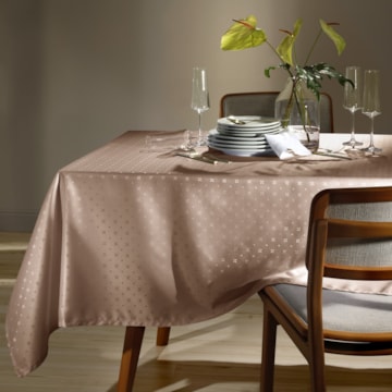 Toalha de Mesa Retangular Dohler Jacquard Cindy 6 Lugares 1,40m x 2,10m