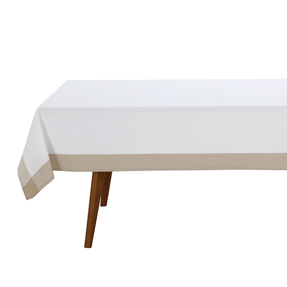 Toalha de Mesa Retangular Dohler Léia Efeito Linho Ponto Ajour 6 Lugares 100% Algodão 1,60m x 2,30m